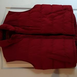 Dark red quilted vest